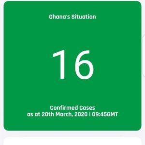 BREAKING: Confirmed cases of COVID19 in Ghana rises to 16 as at 20 March, 2020 - 09:45 GMT