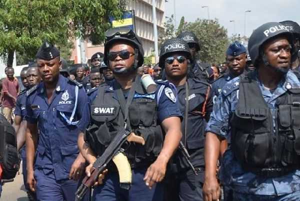 Armed Police officers deployed to ensure relocation of Covid-19 patients in Obuasi