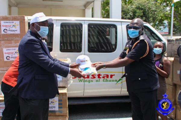 Goldstar Air Partners With E-Station To Donate PPE’s To Ghana Police