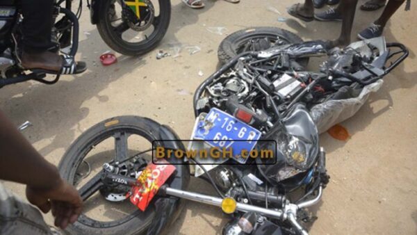 Breaking: Okada Rider Leading Mahama’s Convoy Crashes Into Coma