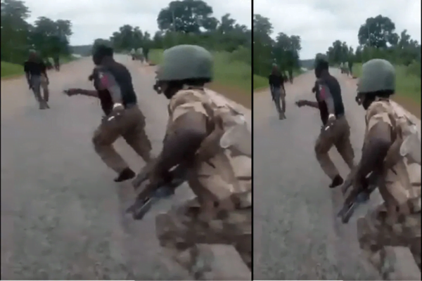 Watch video: Soldiers Beat Policemen For Extorting Motorist