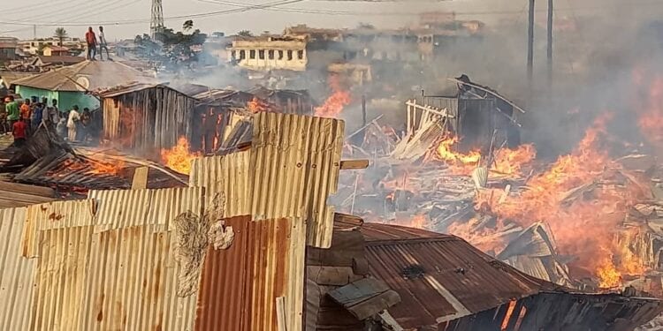 Fire Guts Wooden Structures At Dagombaline In Kumasi