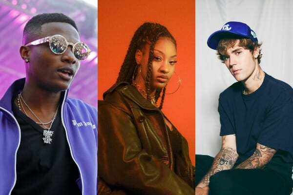 wizkid reacts as justin bieber thanks him for essence remix featuring tems