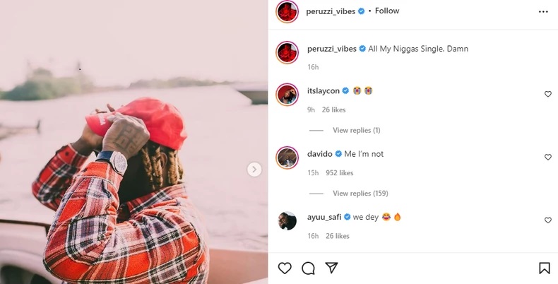 davido reveals he is in a relationship