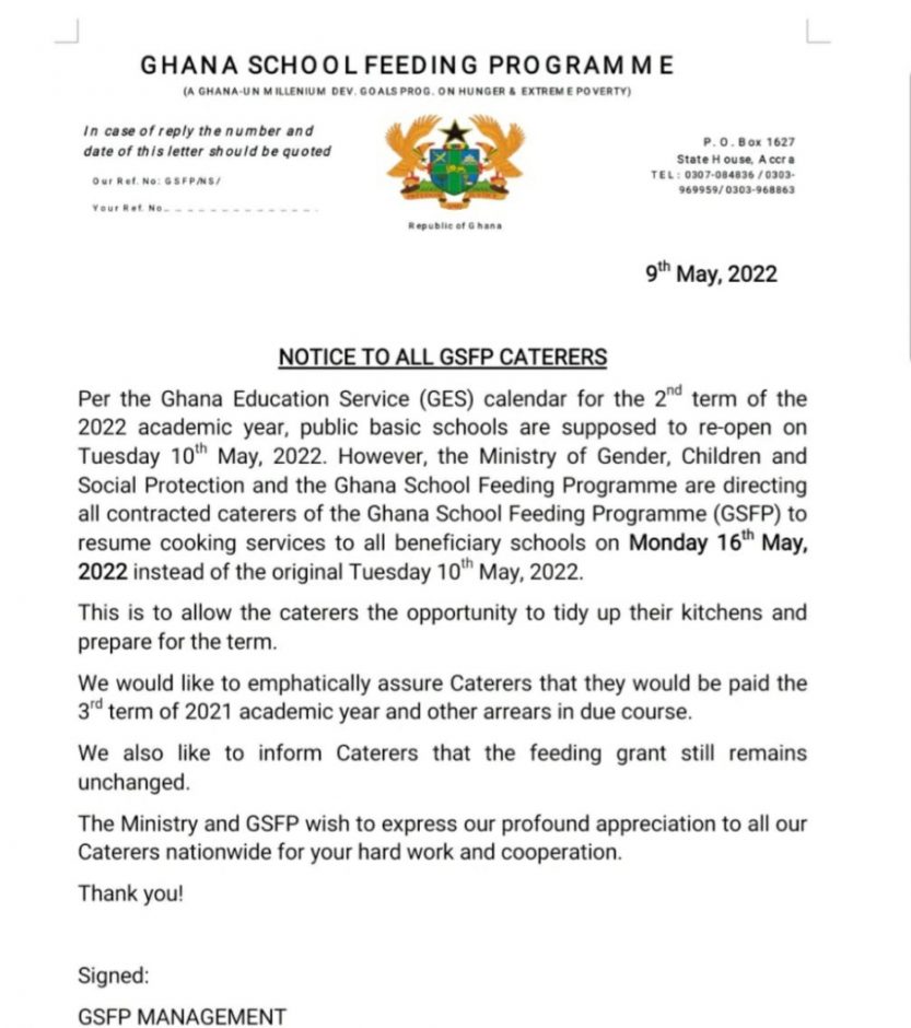 Cooking services in beneficiary schools begin on Monday, May 16 – School Feeding Programme 1 cooking services in beneficiary schools begin on monday may 16 school feeding programme scaled
