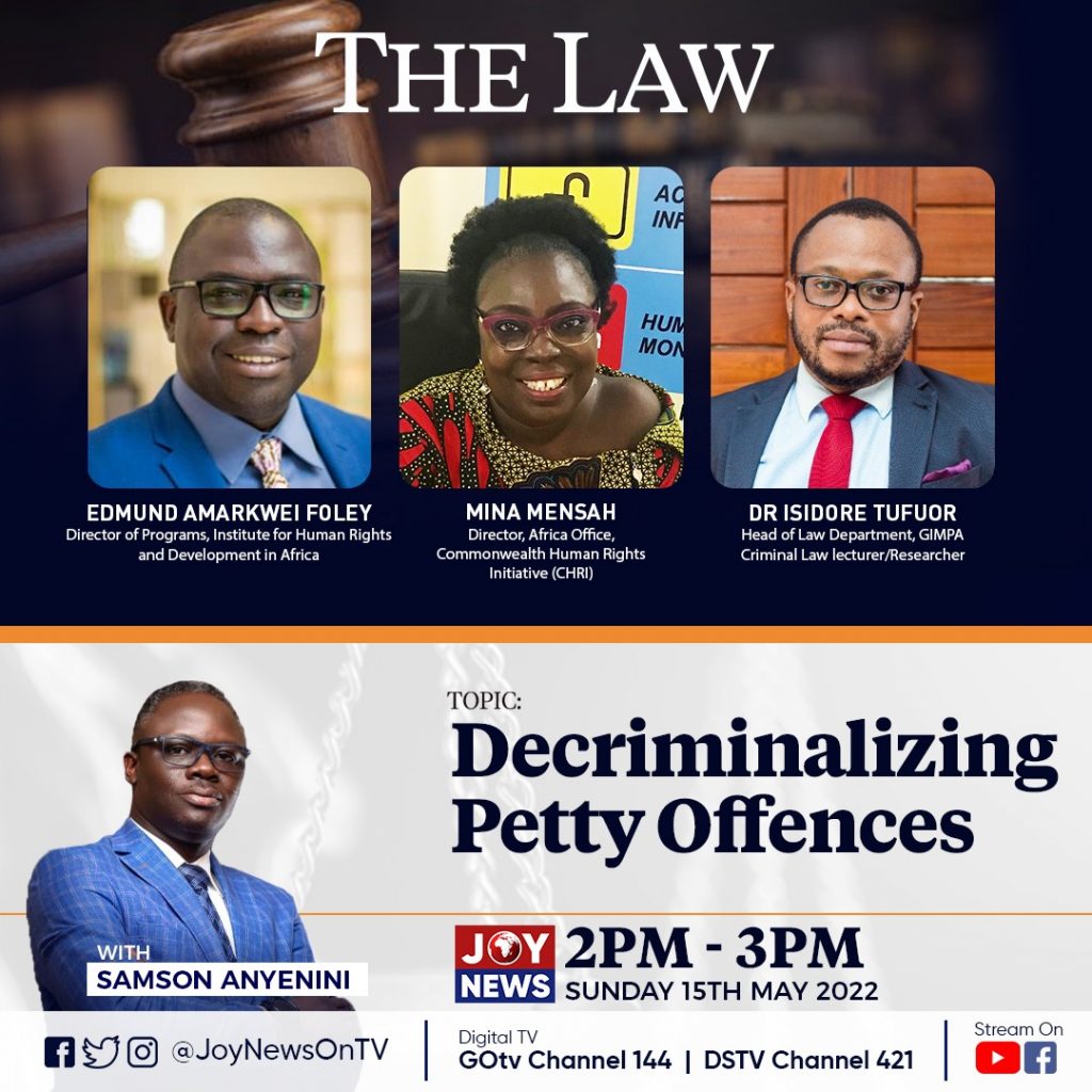 livestream the law discusses decriminalizing petty crimes