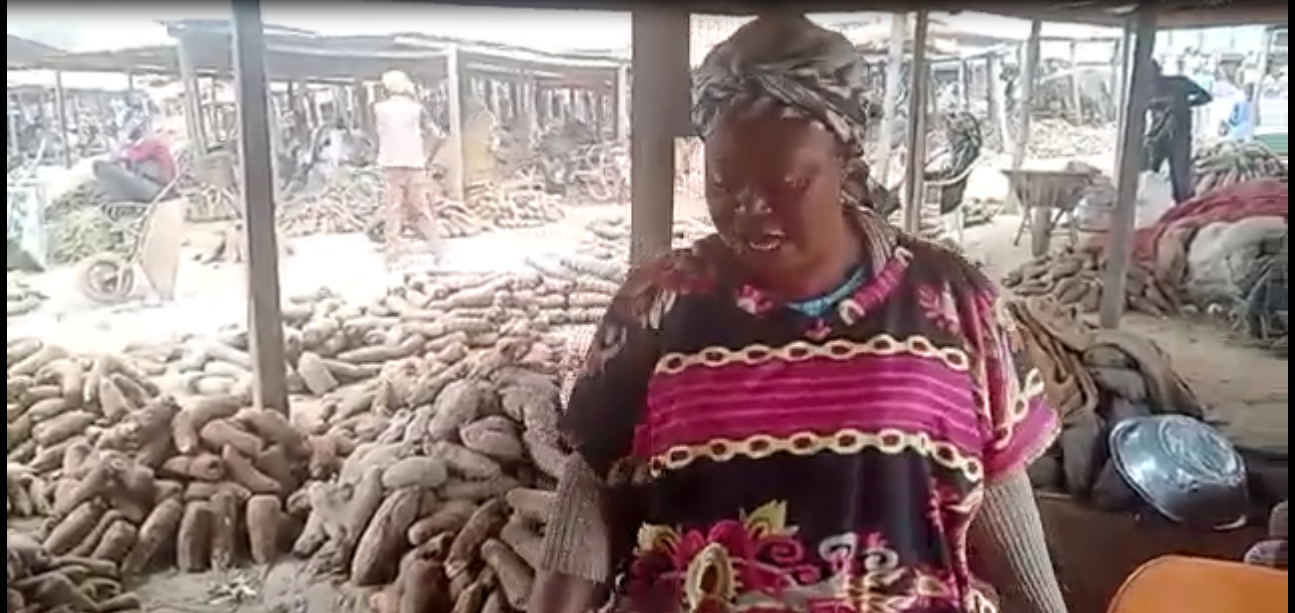 Yam seller lamenting of no buyers