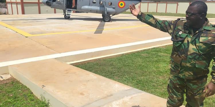 bank of ghana ghana air force commission helipad to airlift currencies to sefwi boako