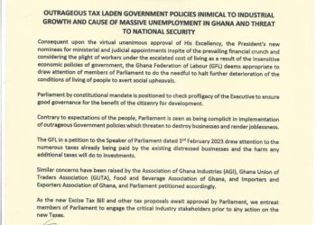 Federation of Labours calls on Parliament to engage industry stakeholders in new tax bill 6 Federation of Labours calls on Parliament to engage industry stakeholders in new tax bill