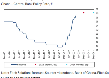 Fitch Solutions revises end-year 2023 policy rate to 30.5%; loans to remain expensive