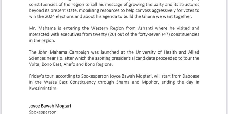 Mahama begins 3-day campaign tour of the Western Region today 1 mahama begins 3 day campaign tour of the western region today