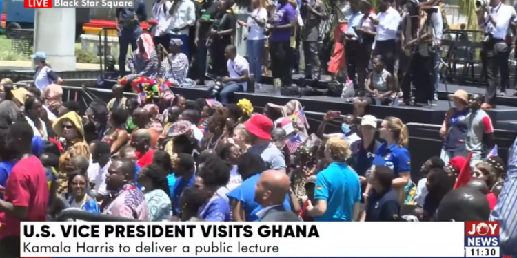 playback kamala harris addressed ghanaians from black star square
