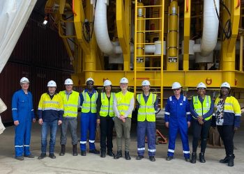 Tullow Ghana leadership team tour Orsam Fabrication Yard and Skandi Africa