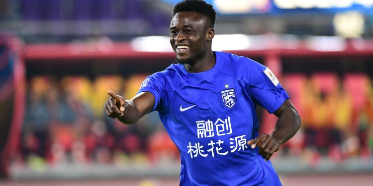 abdul aziz yakubu first goal for wuhan three towns in chinese super cup victory