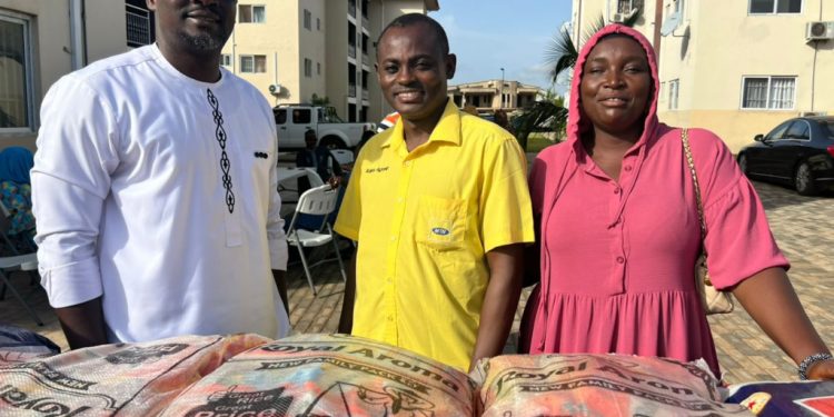 aspiring npp mp for adentan donates food items to muslims in the constituency