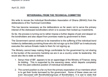 DDEP: IBAG recuses itself from Finance Ministry’s committee over ‘pain and despair on bondholders’