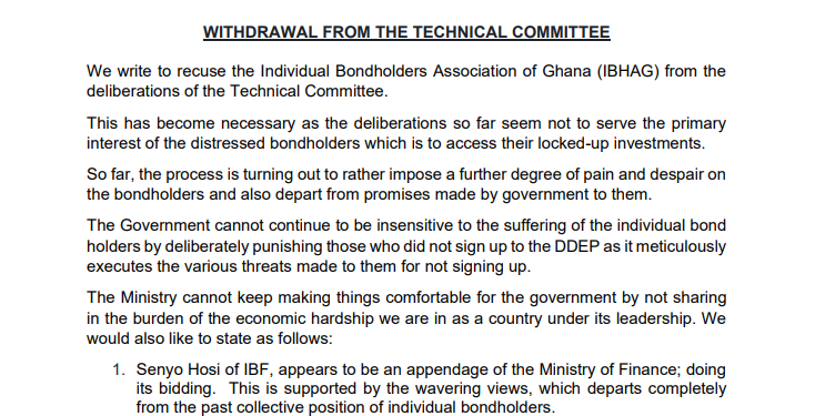 DDEP: IBAG recuses itself from Finance Ministry’s committee over ‘pain and despair on bondholders’ 1 ddep ibag recuses itself from finance ministrys committee over pain and despair on bondholders