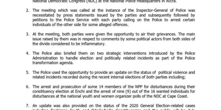 do your politics and let us to do our policing ghana police service to npp ndc
