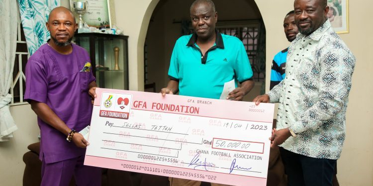 gfa foundation make ghs50000 donation to sellas tetteh