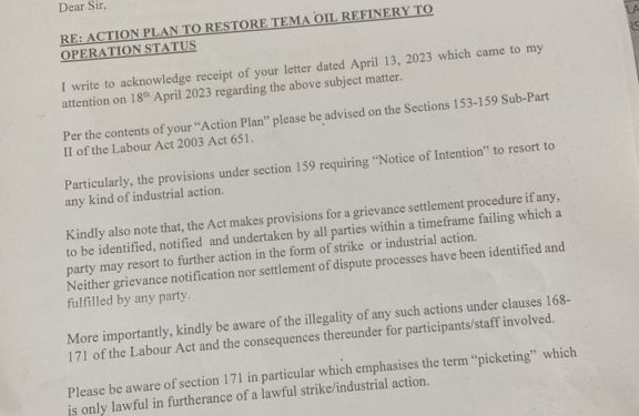 illegal acts have consequences tor md warns workers over planned strike action