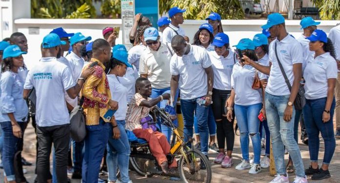 inspired alswel foundation feeds the homeless on the street of accra