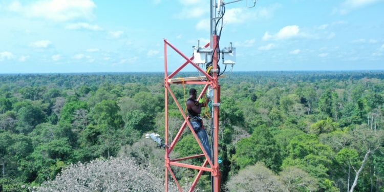modern equipment installed to help measure carbon flux dynamics within bia tano forest reserve