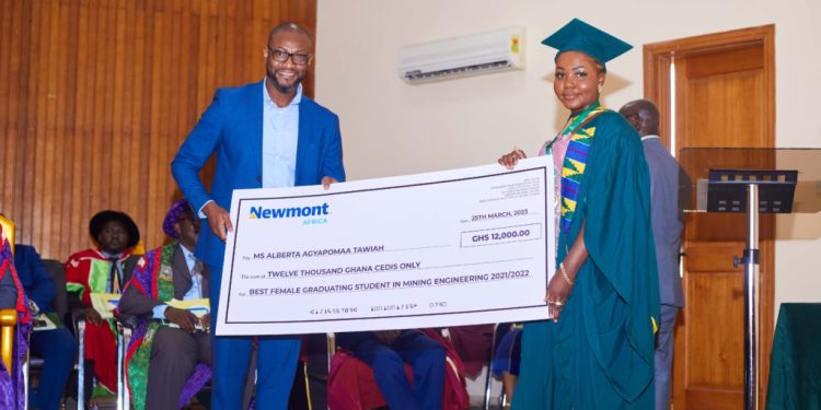 newmont africa honours best female graduating student in mining engineering at umat