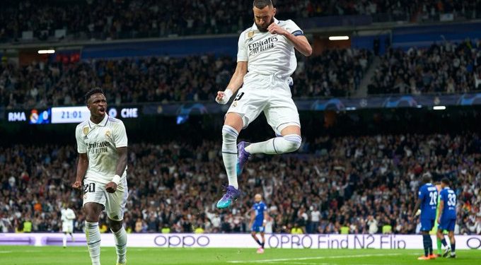 ucl benzema and asensio score as madrid beat chelsea in first leg