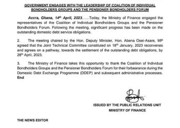 We’ll settle outstanding coupons on April 28 – Finance Ministry