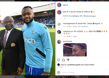 Abedi Pele watches Jordan Ayew face off with Andre Ayew at Selhurst Park