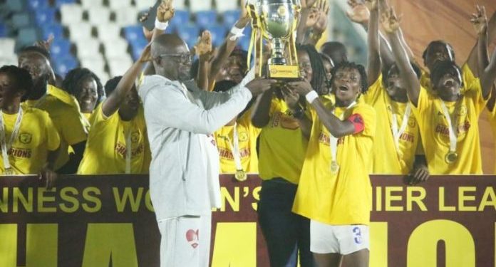 ampem darkoa ladies beat hasaacas ladies 5 3 on penalties to win 2022 23 womens premier league title