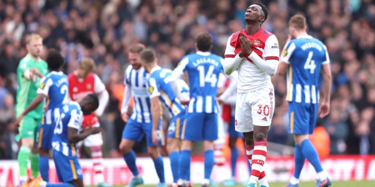arsenal suffer title blow with 0 3 defeat to brighton