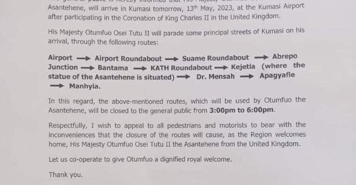 asantehene to receive rousing welcome after attending coronation of king charles iii
