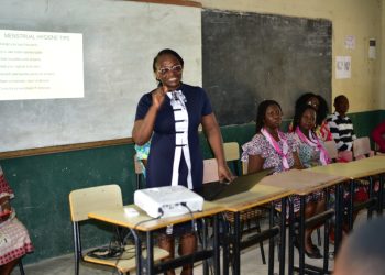 Ayeduase Basic school girls receive free sanitary pads from WiSTEMGH, KNUST Counselling Centre