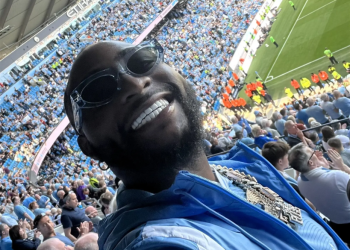 Davido spotted at Etihad watching Man City being crowned champions