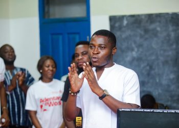 Edem Agbana commends Adentan and Ring-Road Central Rotaract clubs for their donation to Tadzewu M/A Basic School