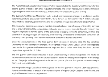 Electricity and gas tariffs up by 18.36% – PURC announces