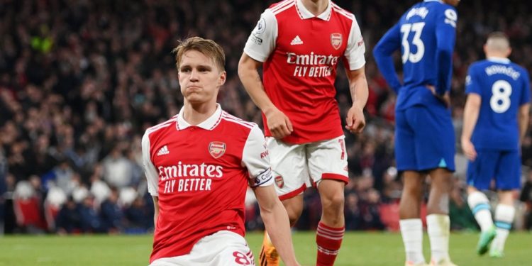 epl odegaard brace sees arsenal ease past chelsea