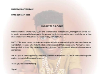 Foto Copy apologises again