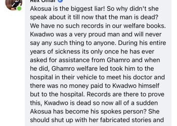GHAMRO once took the late Akwaboah to hospital, paid his bills – Rex Omar 