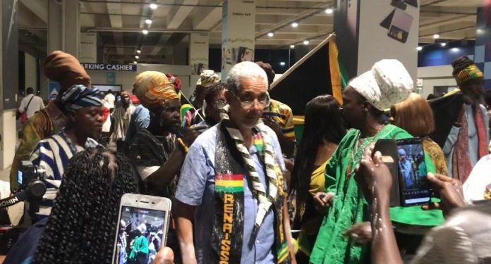 jamaican politician paul burke and his wife angel burke visits ghana