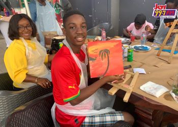 Joy FM listeners exhibit artistic abilities at Drive Time Family Sip and Paint event