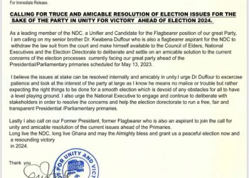 Kojo Bonsu makes U-turn, urges Duffuor to withdraw suit ahead of NDC primaries