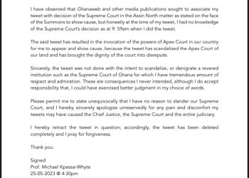 Kpessa-Whyte apologises for ‘insulting’ Supreme Court