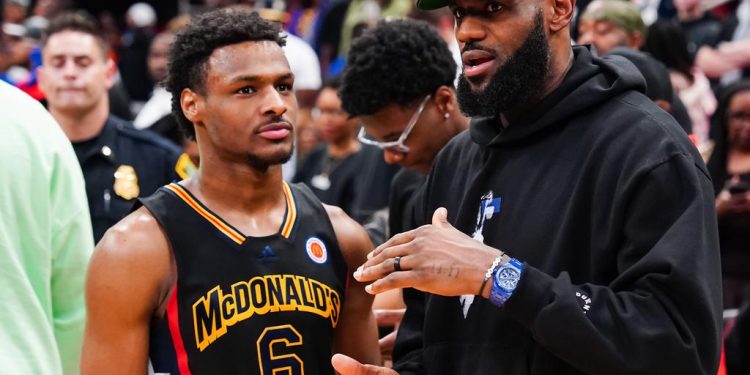 lebron james jr commits to u s c as father dreams of nba meet up
