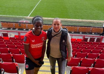 Nora Hauptle watches Charlton Athletics Freda Ayisi