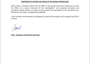 OSP invites Prof Frimpong-Boateng over his Galamsey report