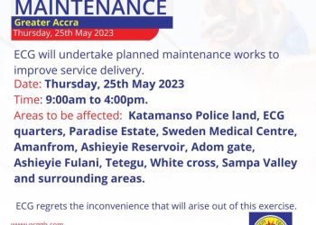 Parts of Accra to experience power outage Thursday as ECG undertakes maintenance