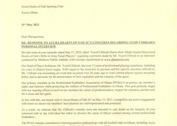 PFAG provides clarity on Yussif Chibsah’s ‘King Faisal players bribe comments’