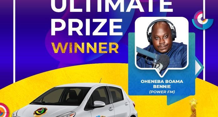 power fms oheneba boama bennie wins ultimate car prize at foklex media awards